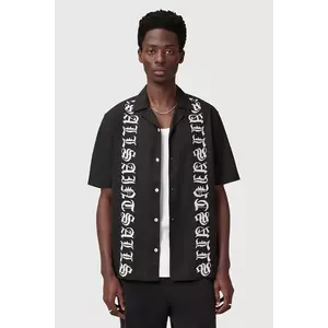 AllSaints cămașă din bumbac SCRIPTURE culoarea negru, cu guler clasic, relaxed, M105SC imagine
