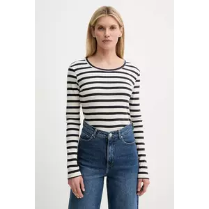 MUNTHE longsleeve din bumbac JOTE culoarea bej, 247112924764 imagine