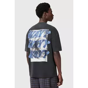 AllSaints tricou din bumbac WAVY culoarea negru, cu imprimeu, M063PC imagine