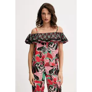 Morgan top culoarea negru, cu imprimeu, OJOY.F imagine