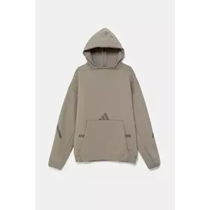 adidas bluză copii culoarea bej, cu glugă, uni, JD0004 imagine