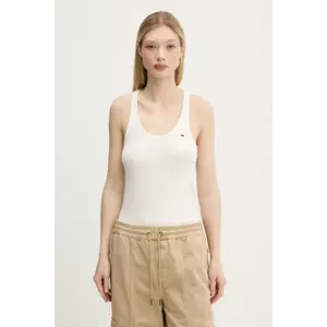 Tommy Jeans top culoarea bej, DW0DW20917 imagine
