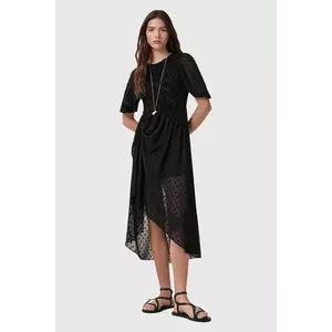 AllSaints rochie SERENE culoarea negru, midi, evazați, W117DC imagine