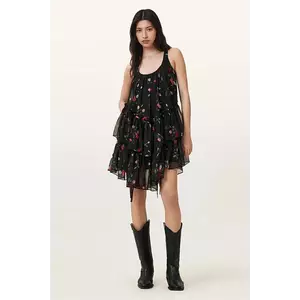 AllSaints rochie RACH culoarea negru, mini, evazați, W107DC imagine