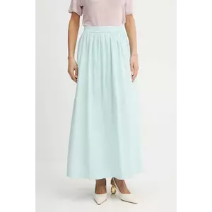 BOSS Orange fustă din bumbac culoarea turcoaz, maxi, evazați, 50543982 imagine