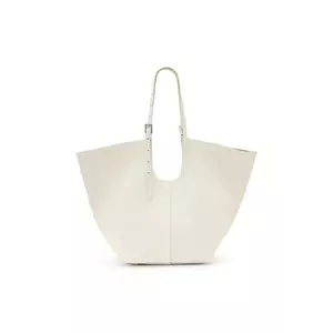 AllSaints poșetă de piele ARA culoarea alb, W312XC imagine