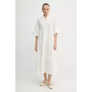 Marc Aurel rochie din bumbac culoarea alb, maxi, evazați, 6544-1020-73855 imagine