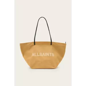 AllSaints geantă din bumbac SERAFINA culoarea bej, W323XC imagine