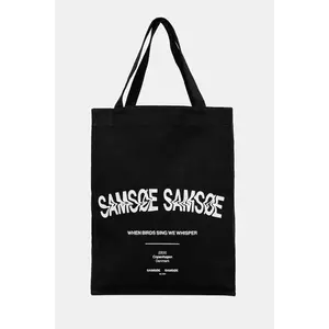 Samsoe Samsoe geantă din bumbac SAPRINT culoarea negru, U25200001 imagine