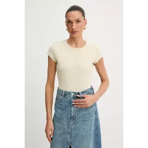 BOSS Orange tricou culoarea bej, cu spate descoperit, 50536871 imagine