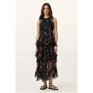 AllSaints rochie QUINN culoarea negru, maxi, evazați, W208DC imagine