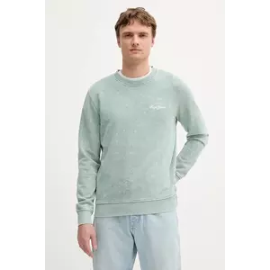 Pepe Jeans hanorac din bumbac culoarea verde, cu imprimeu, PM582918 imagine