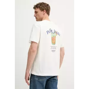 Pepe Jeans tricou din bumbac culoarea alb, cu imprimeu, PM509962 imagine