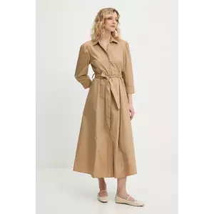 Answear Lab rochie din bumbac culoarea bej, midi, evazată imagine