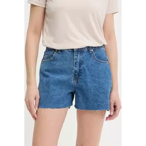 Answear Lab pantaloni scurti jeans neted, high waist imagine