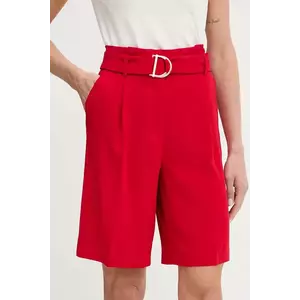 Morgan pantaloni scurți culoarea roșu, uni, high waist, SHESTY.F imagine