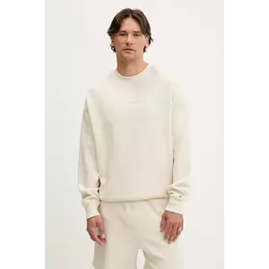 Tommy Jeans hanorac de bumbac culoarea bej, uni, DM0DM21622 imagine