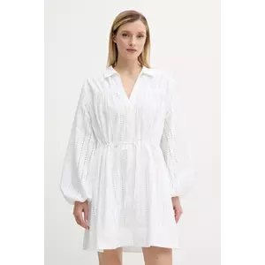 Samsoe Samsoe rochie din bumbac SAMANAROLA culoarea alb, mini, drept, F25200060 imagine