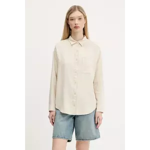 Hollister Co. cămașă de in culoarea bej, cu guler clasic, relaxed, KI340-5055 imagine