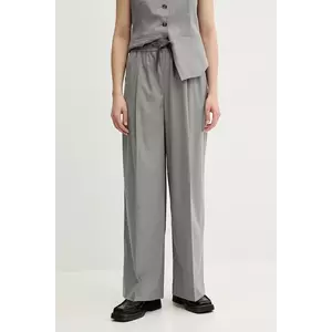 Samsoe Samsoe pantaloni SARILA culoarea gri, lat, high waist, F25200049 imagine