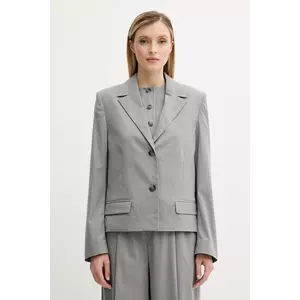 Samsoe Samsoe sacou SARILA culoarea gri, un singur rând de nasturi, uni, F25200047 imagine