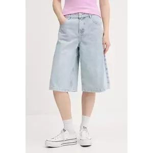 The Ragged Priest pantaloni scurți jeans uni, high waist, RPSS251041DN imagine