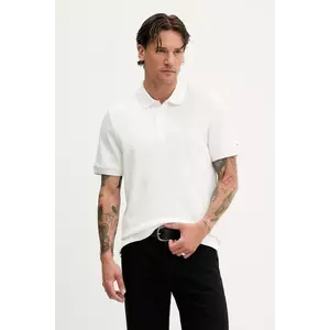 Tommy Jeans polo de bumbac culoarea alb, uni, DM0DM21935 imagine