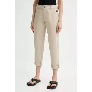 G-Star pantaloni culoarea bej, fason chinos, high waist, D25257-D715 imagine