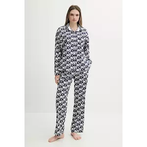Dkny pijama culoarea bleumarin, bumbac, YI90048 imagine
