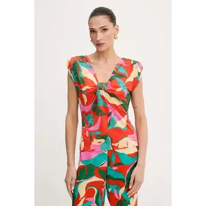 Morgan bluză culoarea portocaliu, cu imprimeu, DIRE imagine