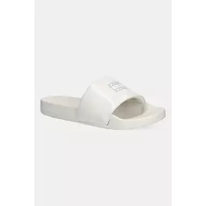 Tommy Jeans papuci FLAG POOL SLIDE PATENT culoarea bej, EN0EN02901 imagine