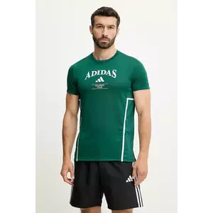 adidas Performance tricou de antrenament Designed for Training culoarea verde, cu imprimeu, JE8230 imagine