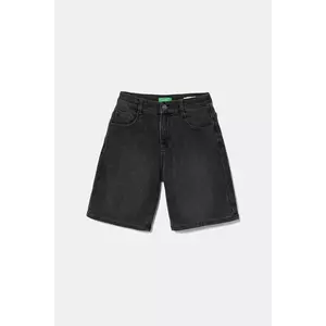 United Colors of Benetton pantaloni scurți din denim pentru copii culoarea negru, talie reglabila, 44LGC9048 imagine