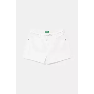 United Colors of Benetton pantaloni scurți din denim pentru copii culoarea alb, uni, 4PLRC903Z imagine