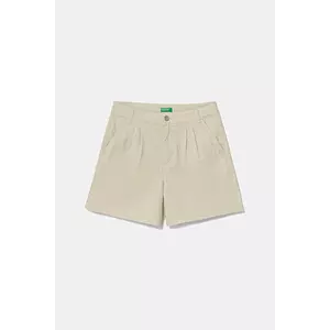 United Colors of Benetton pantaloni scurți din bumbac pentru copii culoarea bej, uni, talie reglabila, 47RGC903Y imagine