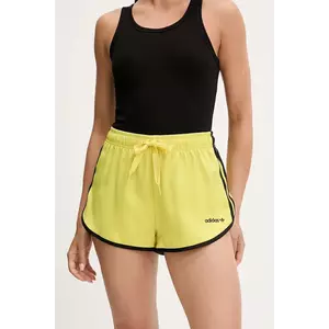 adidas Originals pantaloni scurți Sprinter Shorts culoarea galben, cu imprimeu, high waist, JD3611 imagine