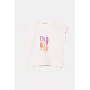 United Colors of Benetton tricou din bumbac pentru bebelusi culoarea roz, 3I1XA106A imagine