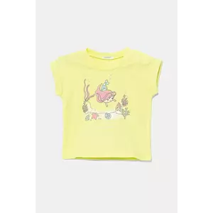 United Colors of Benetton tricou din bumbac pentru bebelusi culoarea verde, 3I1XA106A imagine