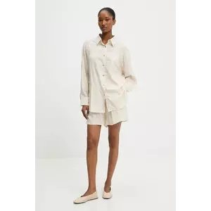 Answear Lab cămașă și pantaloni scurți femei, culoarea bej imagine