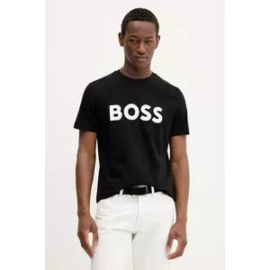 BOSS tricou din bumbac BOSS CASUAL culoarea negru, cu imprimeu, 50481923 imagine