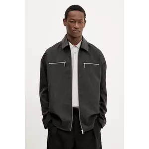 Nanushka geaca de lana MALACHI culoarea gri, de tranzitie, NM25RSJK06594 imagine