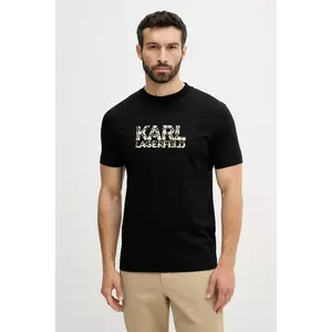 Karl Lagerfeld tricou din bumbac culoarea negru, cu imprimeu, 553225.755036 imagine