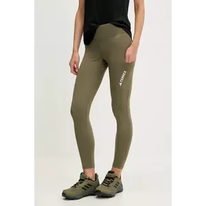 adidas TERREX colanți Multi culoarea verde, uni, JF1267 imagine
