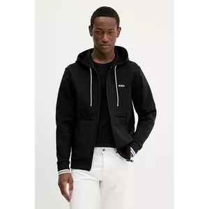 BOSS Green bluză culoarea negru, cu glugă, uni, 50542974 imagine