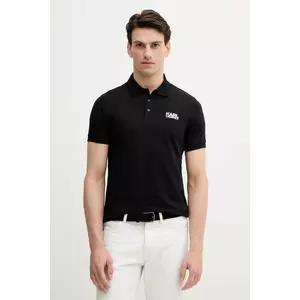 Karl Lagerfeld tricou polo culoarea negru, cu imprimeu, 553235.745088 imagine