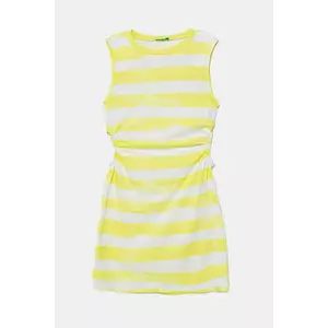 United Colors of Benetton rochie din bumbac pentru copii culoarea verde, mini, drept, 3SL3CV013 imagine