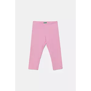 United Colors of Benetton leggins copii culoarea roz, uni, 3MT1CF02J imagine
