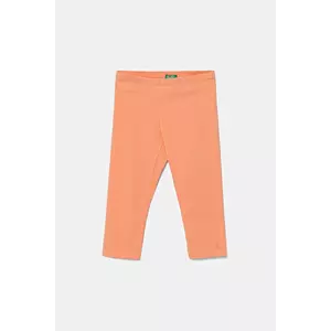 United Colors of Benetton leggins copii culoarea portocaliu, uni, 3MT1CF02J imagine