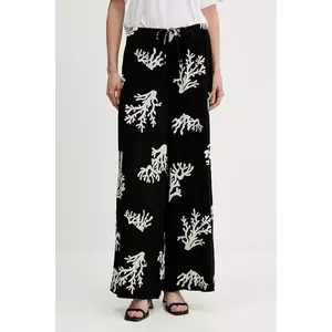 United Colors of Benetton pantaloni culoarea negru, lat, high waist, 4QYZ5F00D imagine