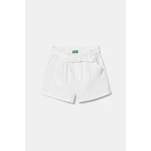 United Colors of Benetton pantaloni scurți din bumbac pentru copii culoarea alb, uni, 47RGG9030 imagine